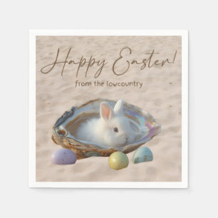 Happy Easter Lowcountry Oyster Shell and Bunny Napkin