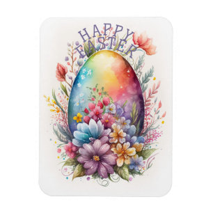HAPPY EASTER  Magnet with Bunnies with Easter egg