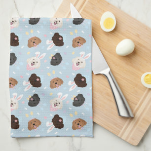 Happy Easter Maltipoo Dogs Kitchen Towel