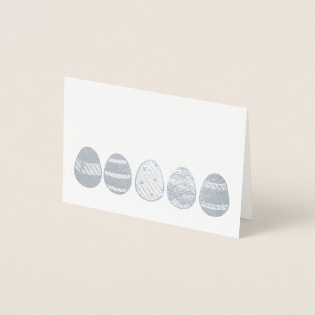 Happy Easter Metallic Egg Hunt Easter Basket Eggs Foil Card (Front)