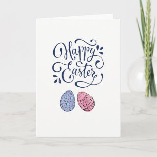 Happy easter modern calligraphy holiday card