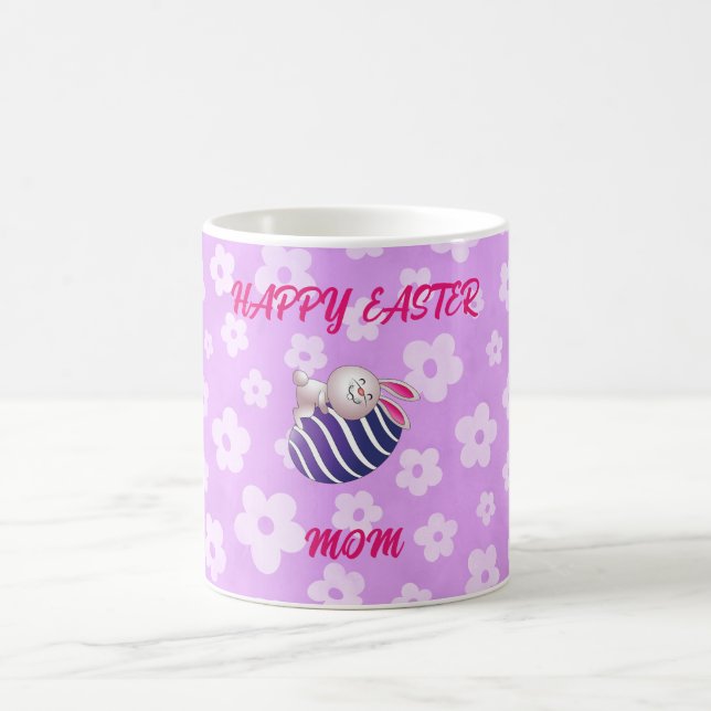 "HAPPY EASTER "MOM" MUG EN PURPLE & WHITE (Centre)