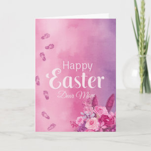 Happy Easter Mom , Personalized Easter Baby prints Holiday Card