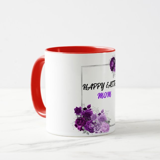 "HAPPY EASTER MOM" TWO TONED MUG (Front Left)