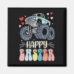 Happy Easter Monster Truck Bunny Rabbit Eggs Magnet