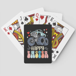 Happy Easter Monster Truck Bunny Rabbit Eggs Playing Cards