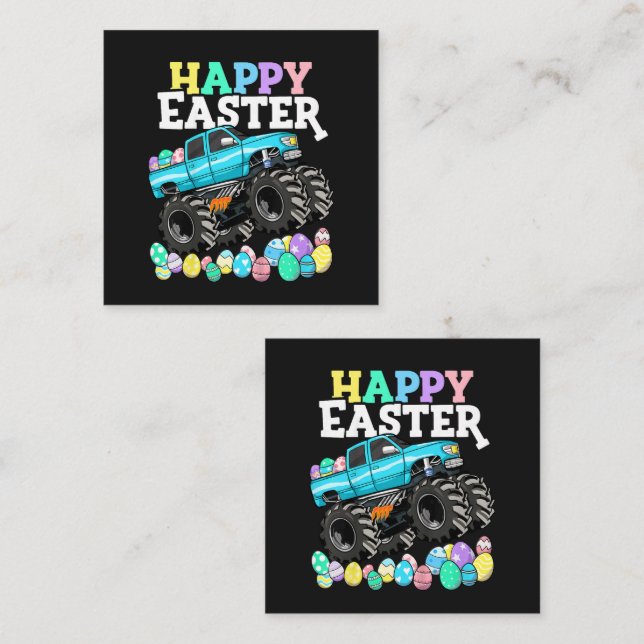 Happy Easter Monster Truck Easter Eggs Card (Front/Back)