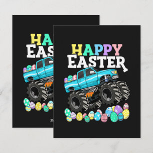 Happy Easter Monster Truck Easter Eggs Holiday Card