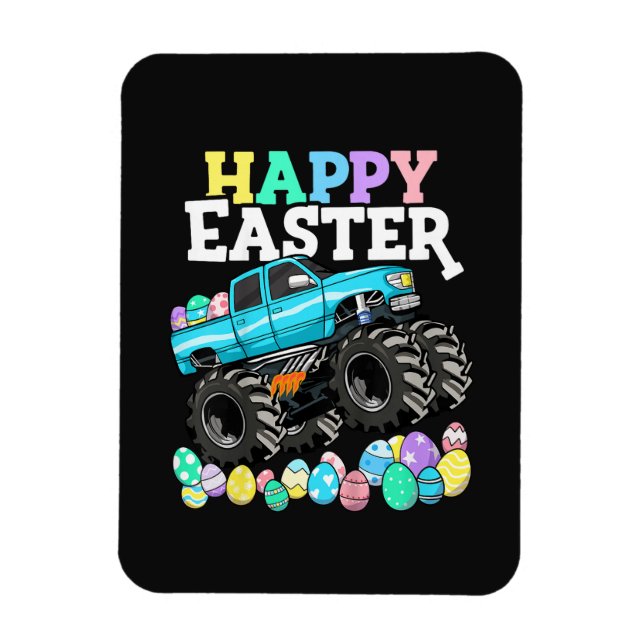Happy Easter Monster Truck Easter Eggs Magnet (Vertical)