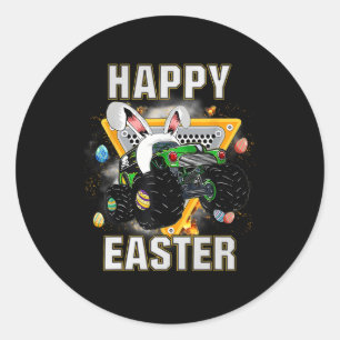 Happy Easter Monster Truck Easter Eggs Toddler Kid Classic Round Sticker