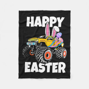 Happy Easter Monster Truck Easter Eggs Toddler Kid Fleece Blanket