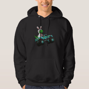 Happy Easter Monster Truck Trex Dinosaur Bunny Cos Hoodie