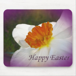 Happy Easter Narcissus - Springtime Beauty Mouse Pad