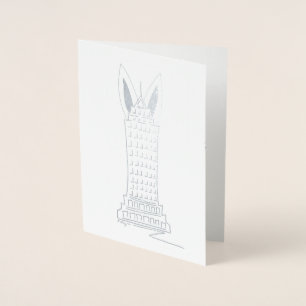 Happy Easter NYC Skyscraper Bunny Ears New York Foil Card