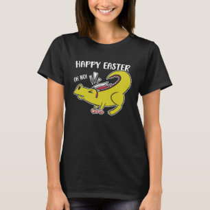 Happy Easter Oh No Holiday Dinosaur Trex Bunny Ear T-Shirt