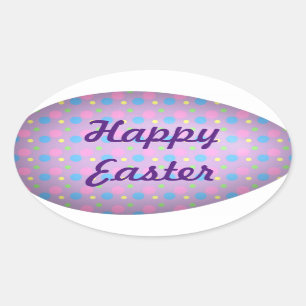 Happy Easter Oval Sticker