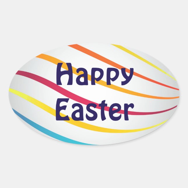 Happy Easter Oval Sticker (Front)