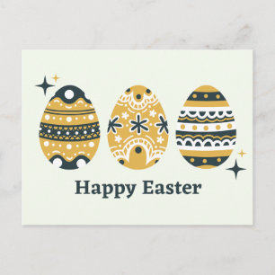 Happy Easter Painted Eggs  Postcard