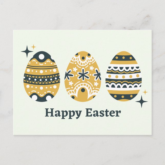 Happy Easter Painted Eggs  Postcard (Front)