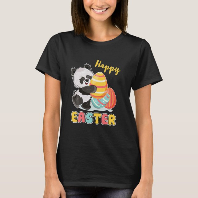 Happy Easter Panda In Egg Easter Day T-Shirt (Front)