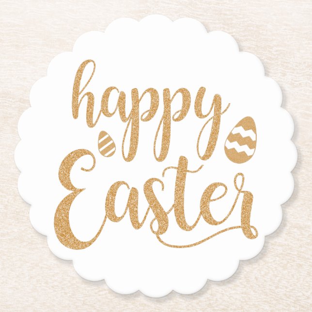 Happy Easter Paper Coaster (Front)