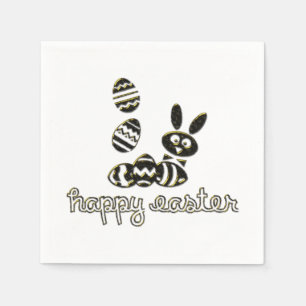 Happy Easter Paper Napkin Digital Embossed effect