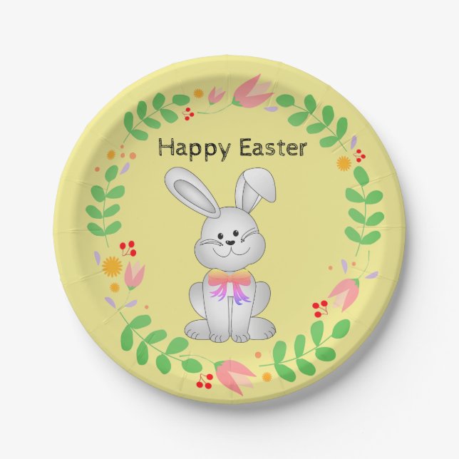 Happy Easter Paper Party Plates (Front)