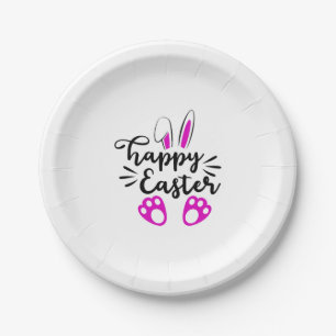 Happy easter paper plate