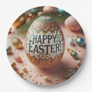 Happy Easter Paper Plate