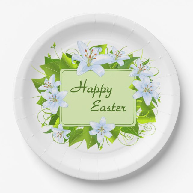 Happy Easter Paper Plate (Front)