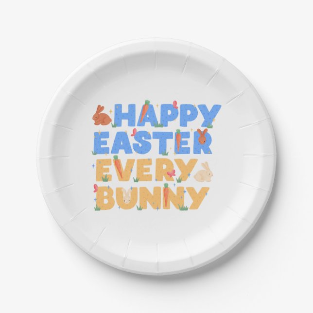 Happy Easter Paper Plate (Front)