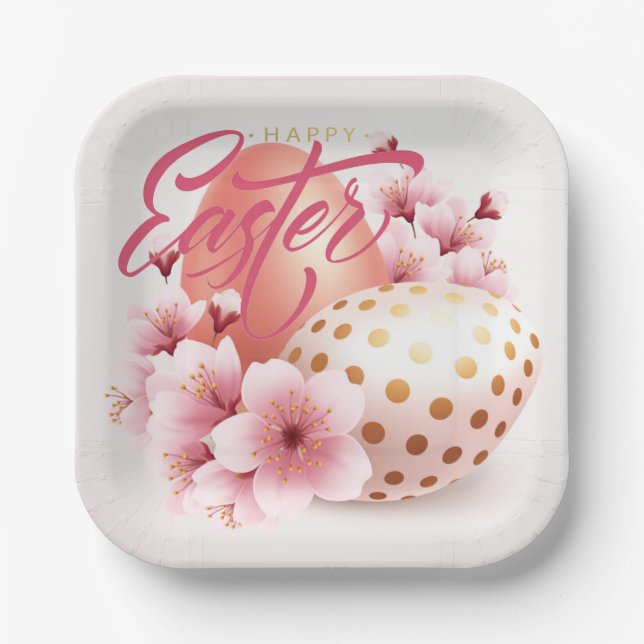 Happy Easter   Paper Plate (Front)