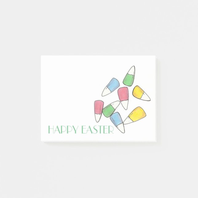 Happy Easter Pastel Candy Corn Post Its Post-it Notes (Front)