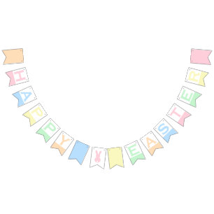 Happy Easter   Pastel Colours Bunting Flags
