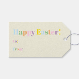 Happy Easter pastel colours modern typography cute Gift Tags
