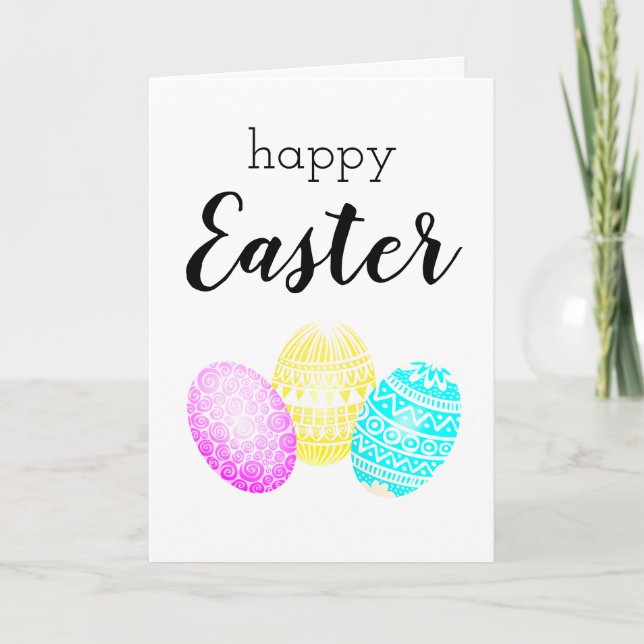 Happy Easter Pastel Egg Greeting Card (Front)