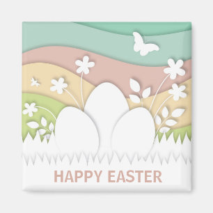 Happy Easter pastel eggs Magnet