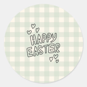 Happy Easter Pattern Classic Round Sticker