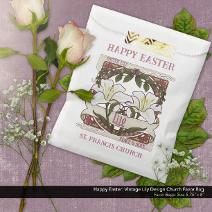 Happy Easter: Peace & Hope Vintage Lily Church Favour Bag