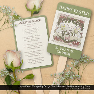Happy Easter: Peace & Hope Vintage Lily Church Hand Fan