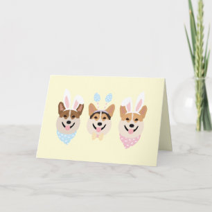Happy Easter Pembroke Welsh Corgi Dogs Holiday Card