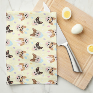 Happy Easter Pembroke Welsh Corgi Dogs Kitchen Towel