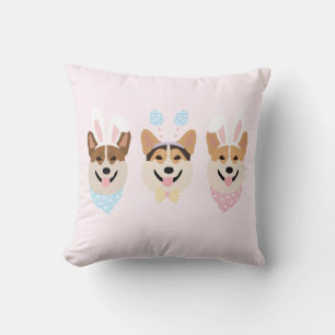 Happy Easter Pembroke Welsh Corgi Dogs Throw Pillow