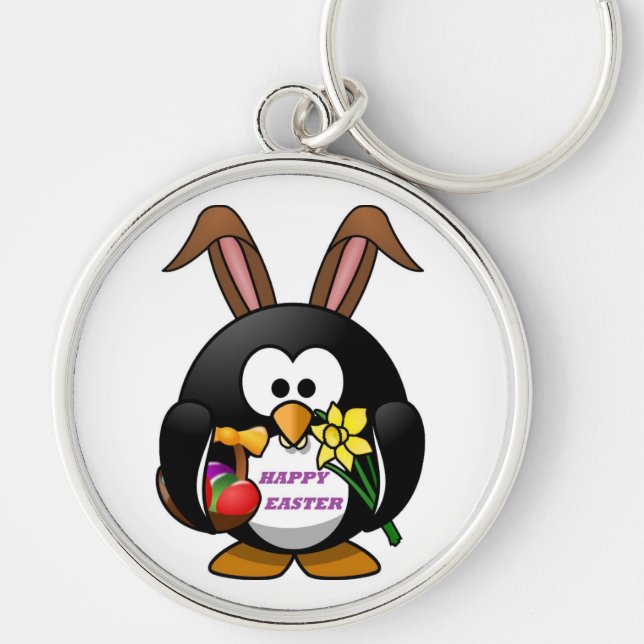 "HAPPY EASTER" PENGUIN BUNNY KEYCHAIN (Front)