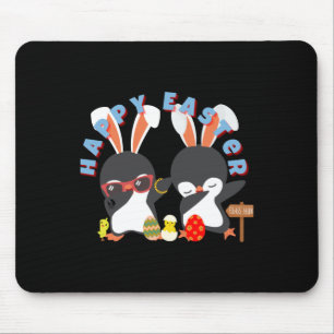 Happy Easter Penguin Sticker Mouse Pad