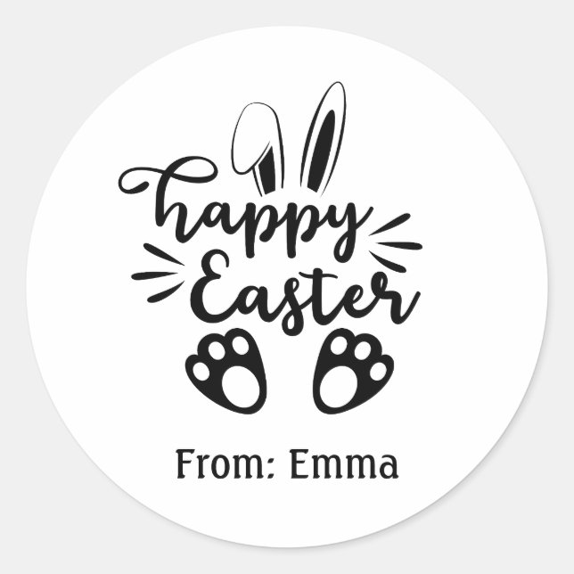 Happy Easter Personalized Sticker (Front)