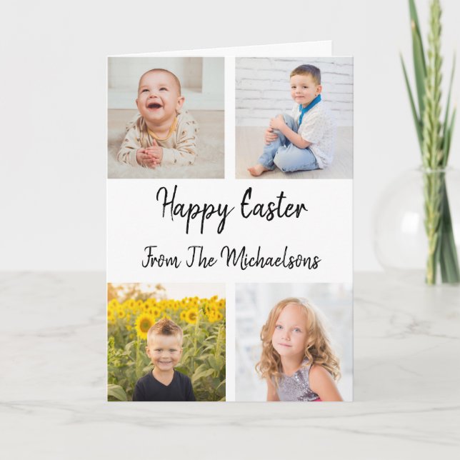 Happy Easter Photo Collage Card (Front)