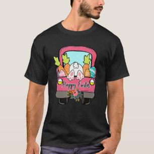 Happy Easter Pickup Truck Bunny Eggs Vintage Men W T-Shirt