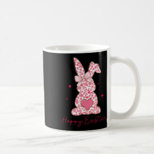 Happy Easter Pink Floral Chinoiserie Bunny Girls K Coffee Mug