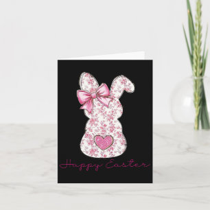 Happy Easter Pink Floral Chinoiserie Bunny Girls W Card